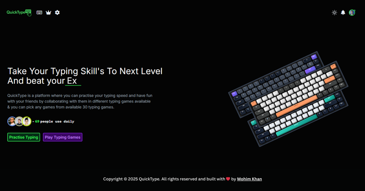 QuickType | Free 10 Finger Typing Practice & Speed Test